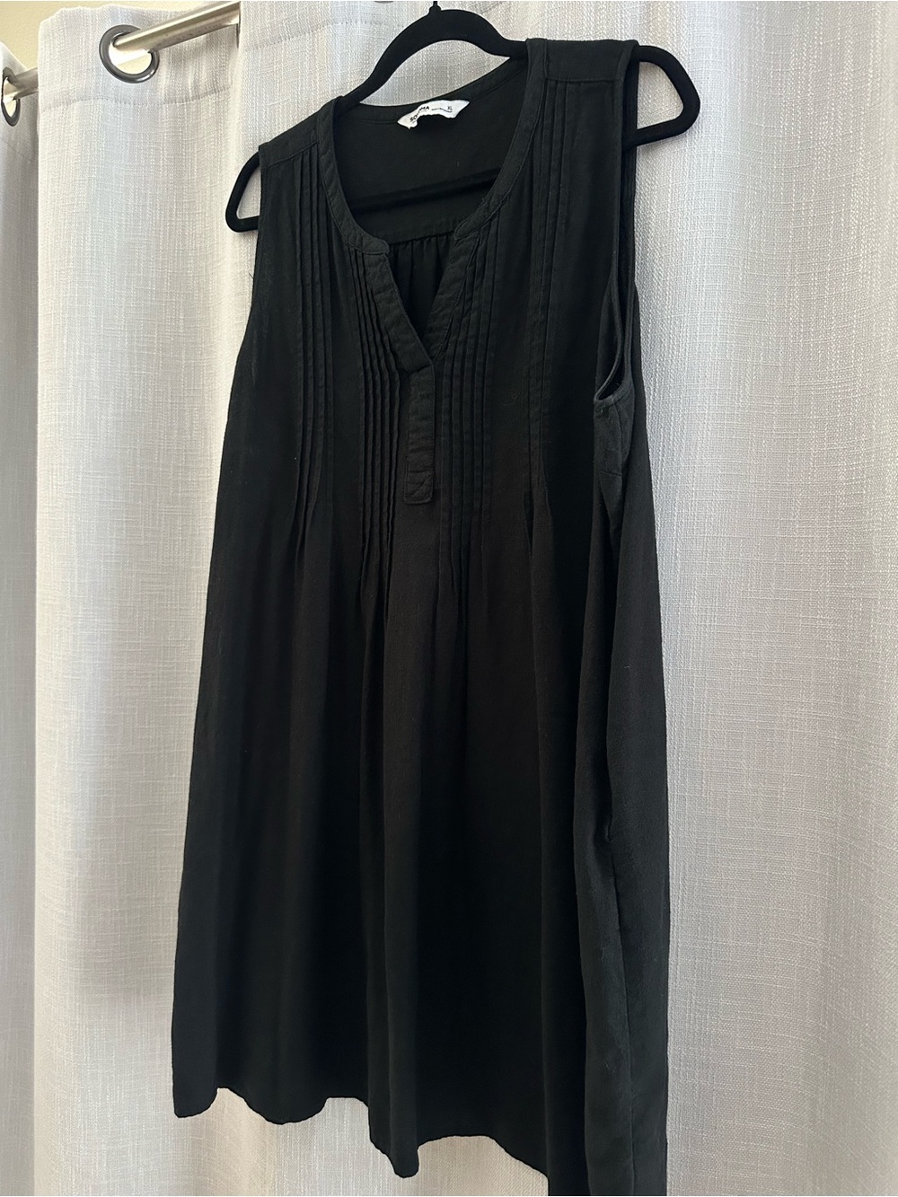 Sonoma Black Pintuck Sleeveless Tunic Dress Pockets, XL